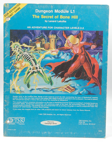 AD&D L1 The Secret of Bone Hill G, by Lenard Lakofka