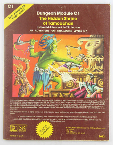 Hidden Shrine of Tamoachan (Advanced Dungeons and Dragons Module C1), by Johnson, Harold  
