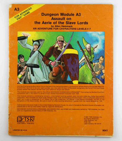AD&D A3 Assault on the Aerie of the Slave Lords Split, by Allen Hammack  