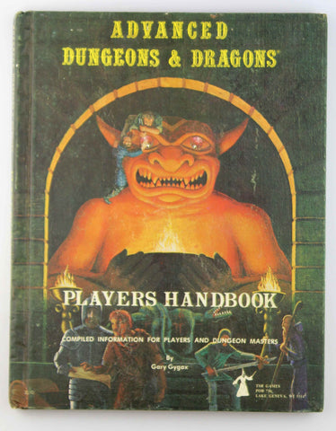 2nd Printing Players Handbook AD&D Advanced Dungeons Dragons, by Gary Gygax  