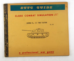 SUTC Guide Close Combat Simulation German Pz III Tank Platoon, by Michael Korns  