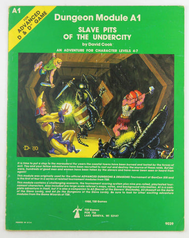 AD&D A1 Slave Pits of the Undercity VG, by David Cook  
