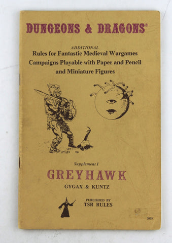D&D Supplement I Greyhawk, by Gygax, Kuntz  
