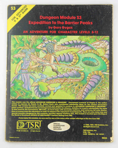 Expedition to the Barrier Peaks Dungeon Module S3 (AD& D Adventure for Character Levels 8-12), by Gygax, Gary  