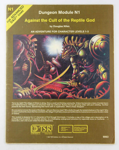 AD&D N1 Against the Cult of the Reptile God VG, by Niles  