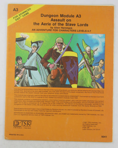 AD&D A3 Assault on the Aerie of the Slave Lords VG, by Hammack  