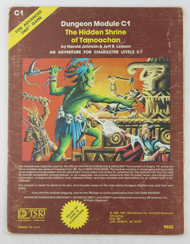 Hidden Shrine of Tamoachan (Advanced Dungeons and Dragons Module C1), by Johnson, Harold  