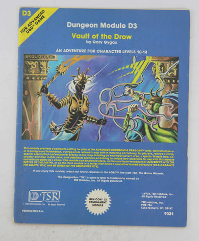 Dungeon Module D3 - Vault of the Drow (Adv. Dungeons & Dragons, D3), by Gary Gygax  