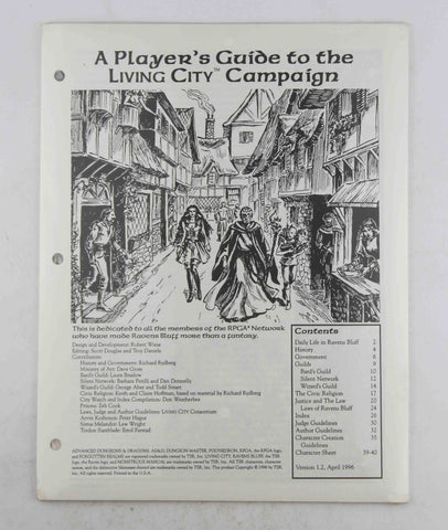 SW A Player's Guide to the Living City Campaign TSR AD&D Forgotten Realms, by Wiese, et al  