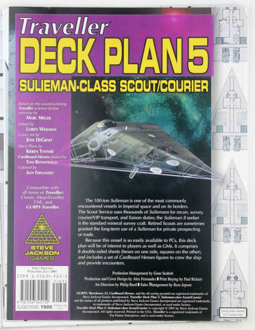 Traveller Deck Plan 5: Sulieman-Class Scout / Courier, by Steve Jackson Games  
