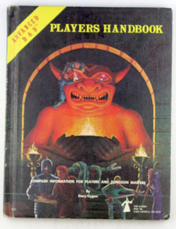 AD&D Players Handbook w/Stains Original Cover, by Gary Gygax  
