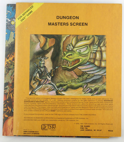 AD&D DMG Screen Dungeon Master's Screen 9024, by In House  