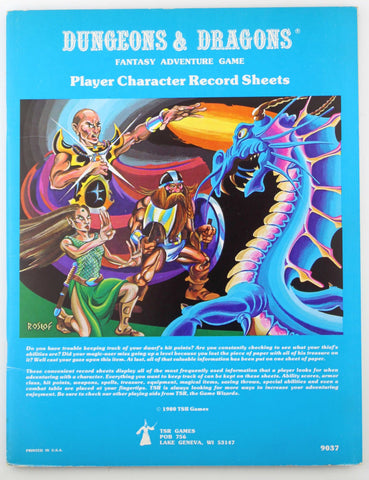 Dungeons & Dragons Player Character Record Sheets 9037, by In House  