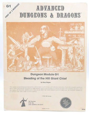 G1 Steading of the Hill Giant Chief AD&D TSR, by Gary Gygax  