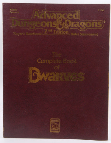 The Complete Book of Dwarves (Advanced Dungeons & Dragons Player's Handbook Rules Supplement - PHBR6), by Jim Bambra  