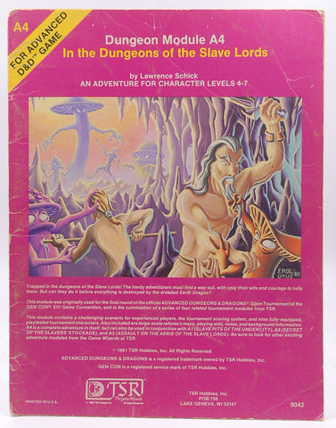 AD&D A4 In The Dungeons of the Slave Lords Fair+, by Lawrence Schick  