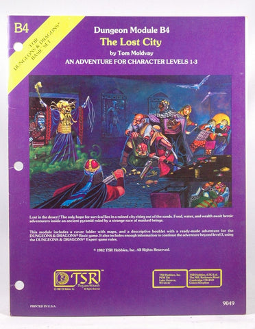 B4 D&D BECMI The Lost City TSR lvl 1-3, by Tom Moldvay  