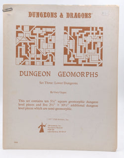 Dungeons & Dragons Dungeon Geomorphs Set Three, by Gary Gygax  