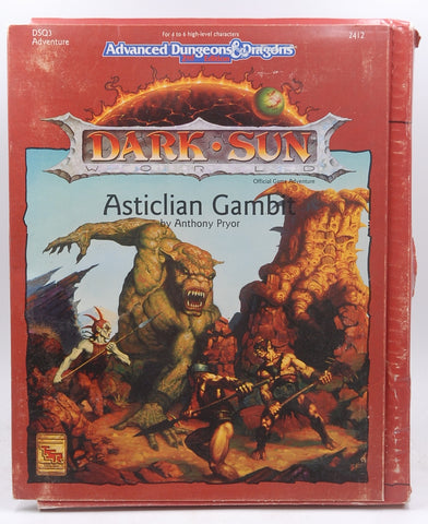 Dark Sun, Asticlian Gambit / Dsq3 Game Adventure, 2nd Edition (Advanced Dungeons & Dragons), by Pryor, Anthony  