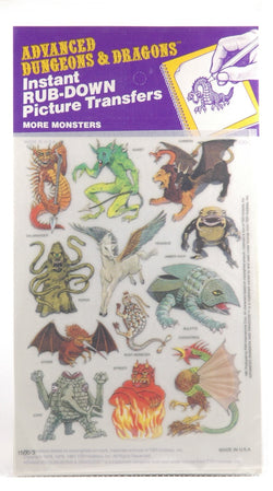 AD&D Instant Rub-Down Picture Transfers More Monsters Sealed TSR, by   