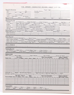 The Armory Character Record Sheets DF Cole, by DF Cole  