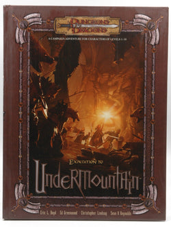 Expedition to Undermountain (Dungeons & Dragons d20 3.5 Fantasy Roleplaying, Adventure), by Reynolds, Sean K.,Lindsay, Christopher,Greenwood, Ed,Boyd, Eric L.  