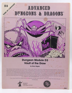 AD&D D3 Vault of the Drow Monochrome, by Gary Gygax  