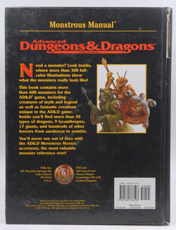 Monstrous Manual (AD&D 2nd Ed Fantasy Roleplaying Accessory, 2140), by   