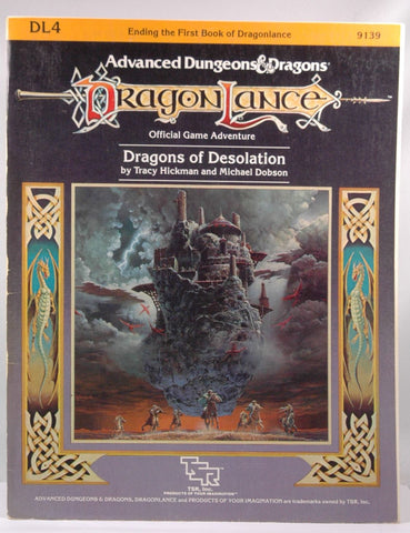 AD&D Dragonlance DL4 Dragons of Desolation TSR VG+, by Tracy Hickman, Michael Dobson  