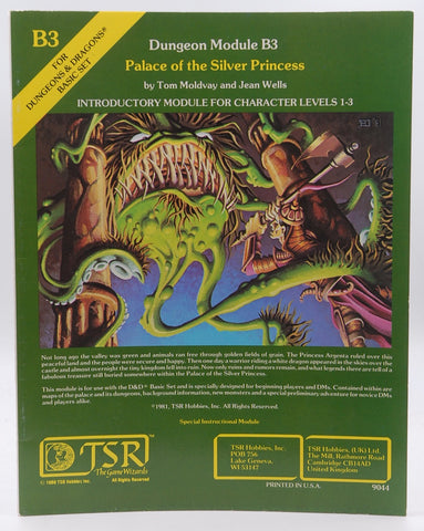 D&D B/X B3 Palace of the Silver Princess G+ TSR lvl 1-3, by Tom MOldvay, Jean Wells  