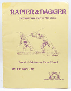 Rapier & Dagger Swordplay Man-to-Man Scale, by Wilf K Backhaus  